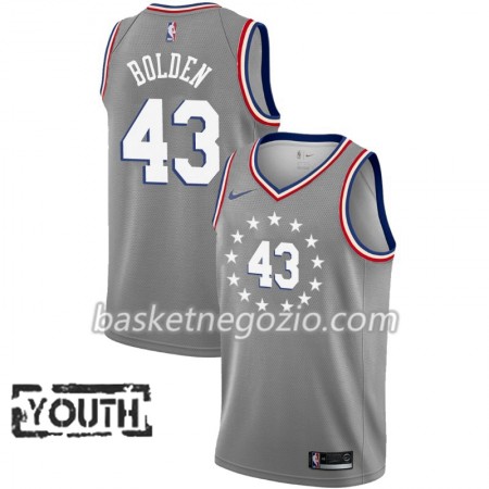 Canotte Bambino Philadelphia 76ers Jonah Bolden 43 2018-19 Nike City Edition Grigio Swingman